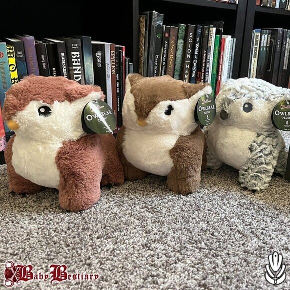 Owlbear Plush - Luxury Owl Bear Stuffed Animal - Standalone - Snowy - Picture 4 of 5